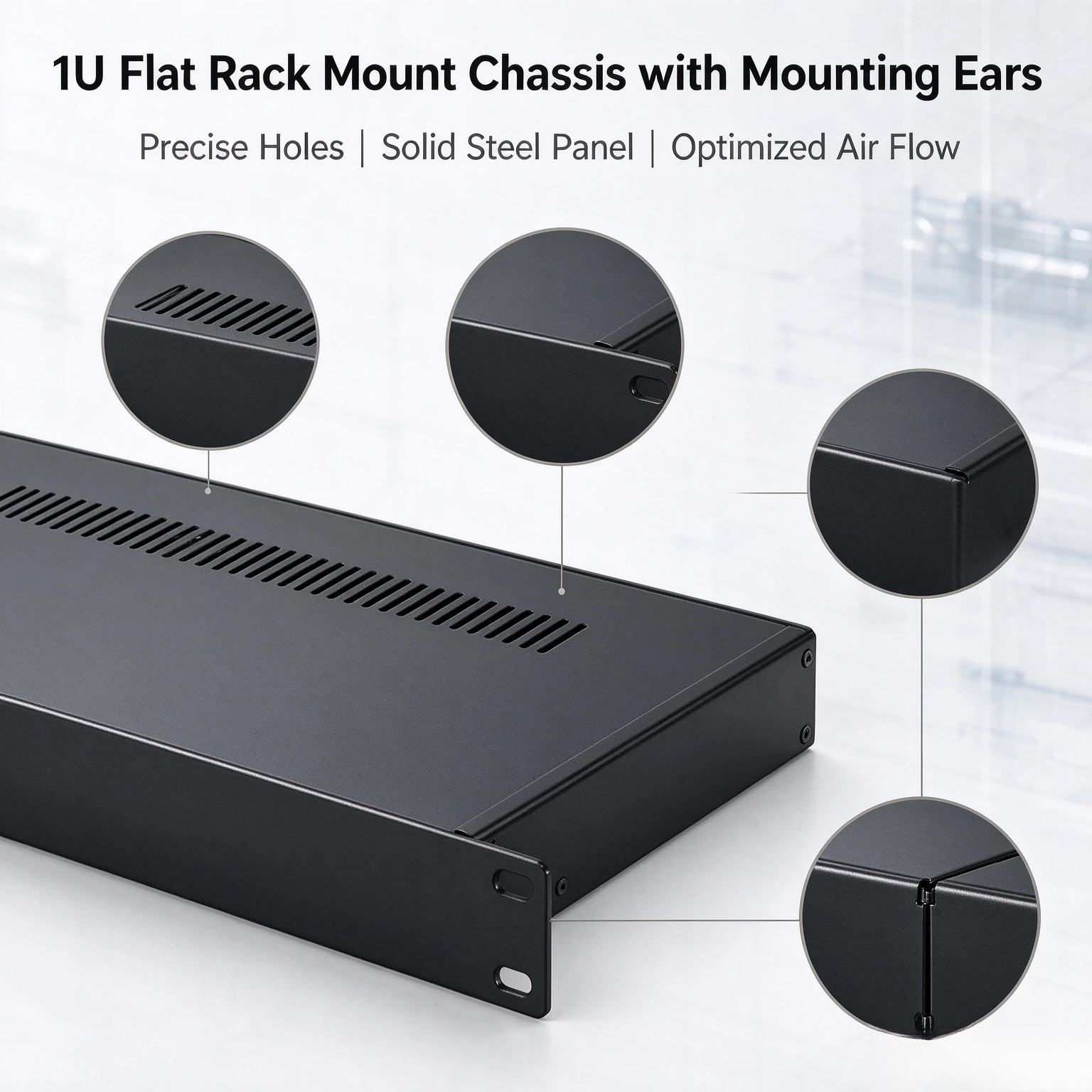 For 19 Inch 1U 1.5U 2U 2.5U 3U Instrument Chassis Cabinet Aluminum Panel Iron Sheet Metal Instrument Shell
