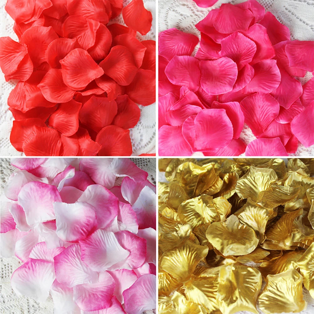 

100 Pcs Wedding Decor Artificial Rose Petals Gold Flower Girl Golden for Weddings