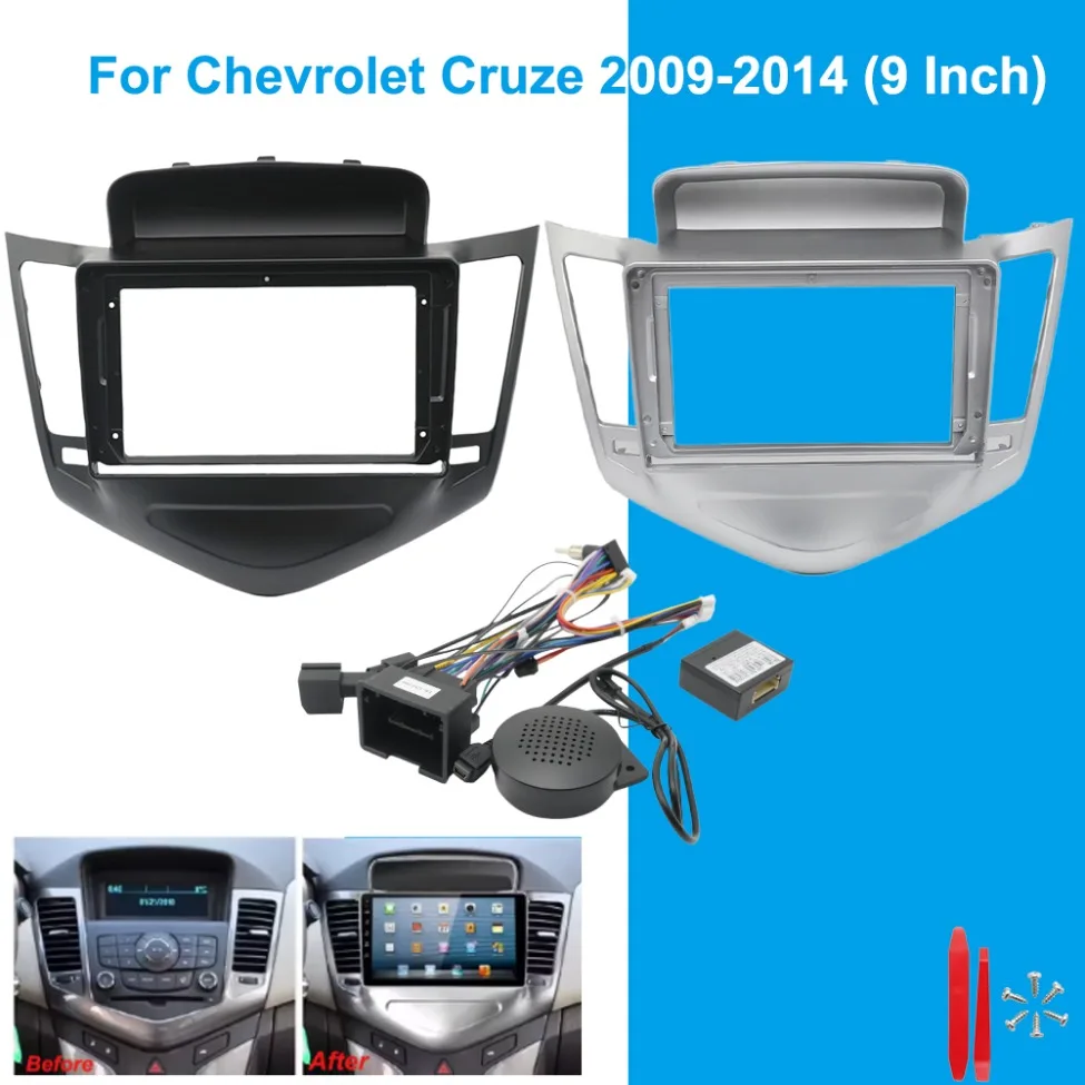 

9 Inch Car Frame Fascia Adapter Canbus Box Android Radio Fitting Panel Kit For Chevrolet Cruze 2009-2014