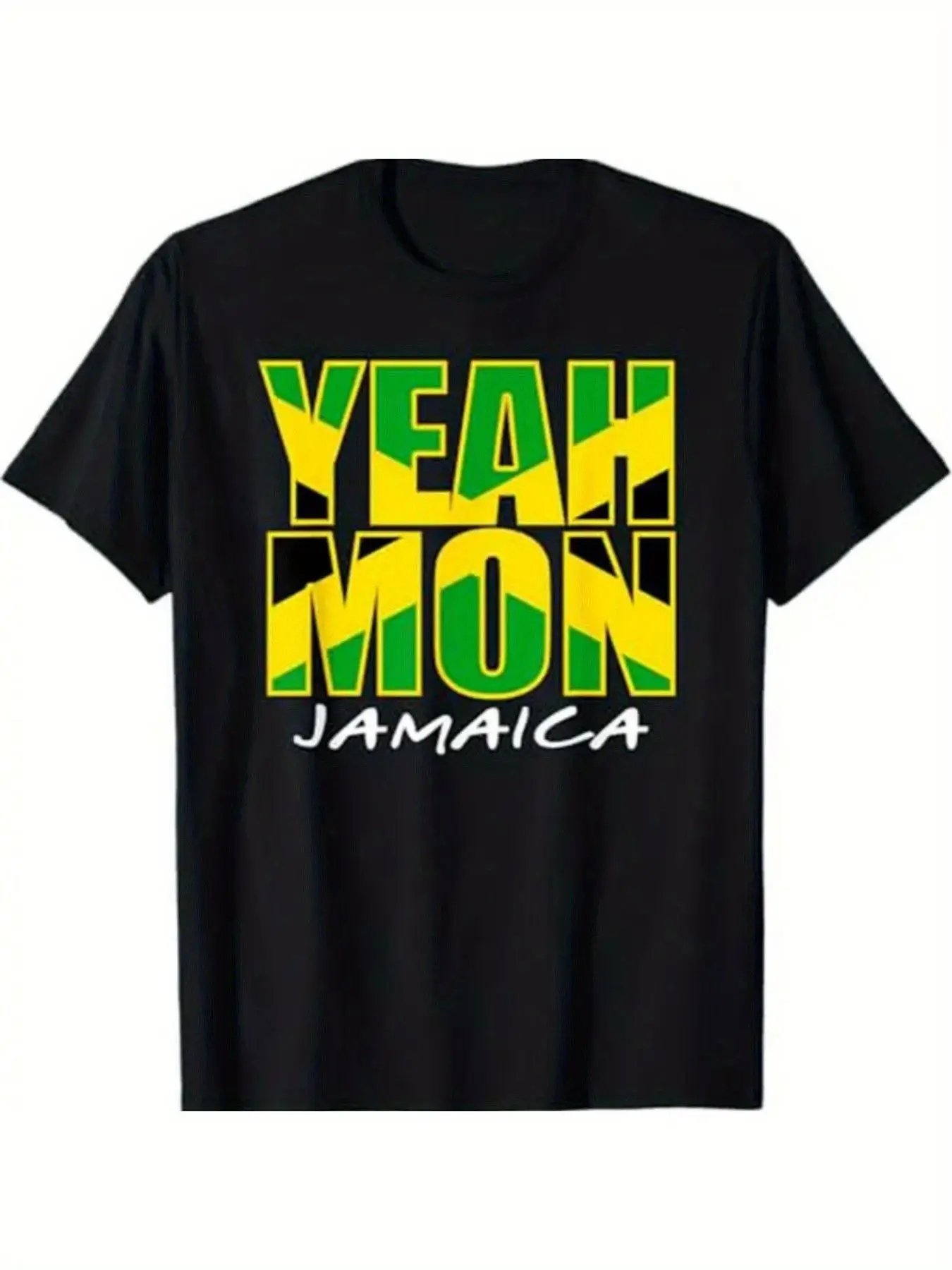 

Yeamon Jamaica Print Holiday Commemorative T-Shirt for Men and Women, 100% Cotton, Halloween, Thanksgiving, Christmas Gift, Suitable for Men and Women, Family and Friends, 2025 Couple Clothing
