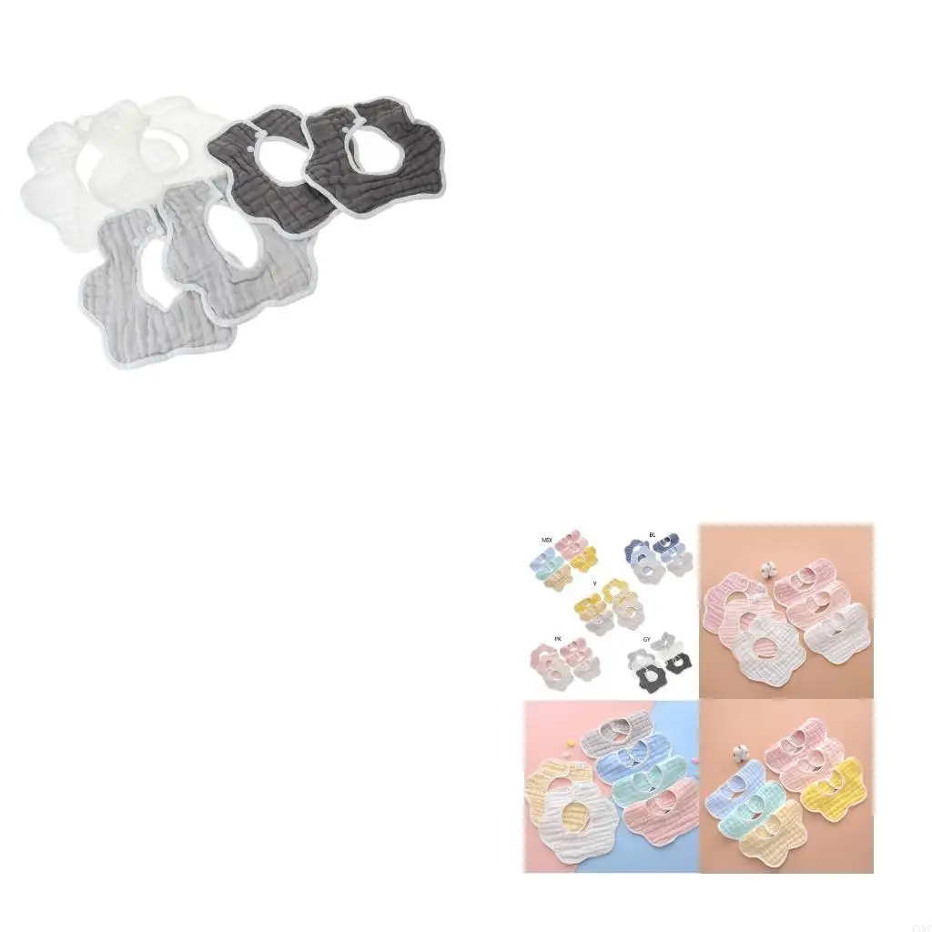 

60-градусные вращающие хлопковые и поглощающиеся детские нагрудники для лепестков для лепестков для прорезывания зубов для и