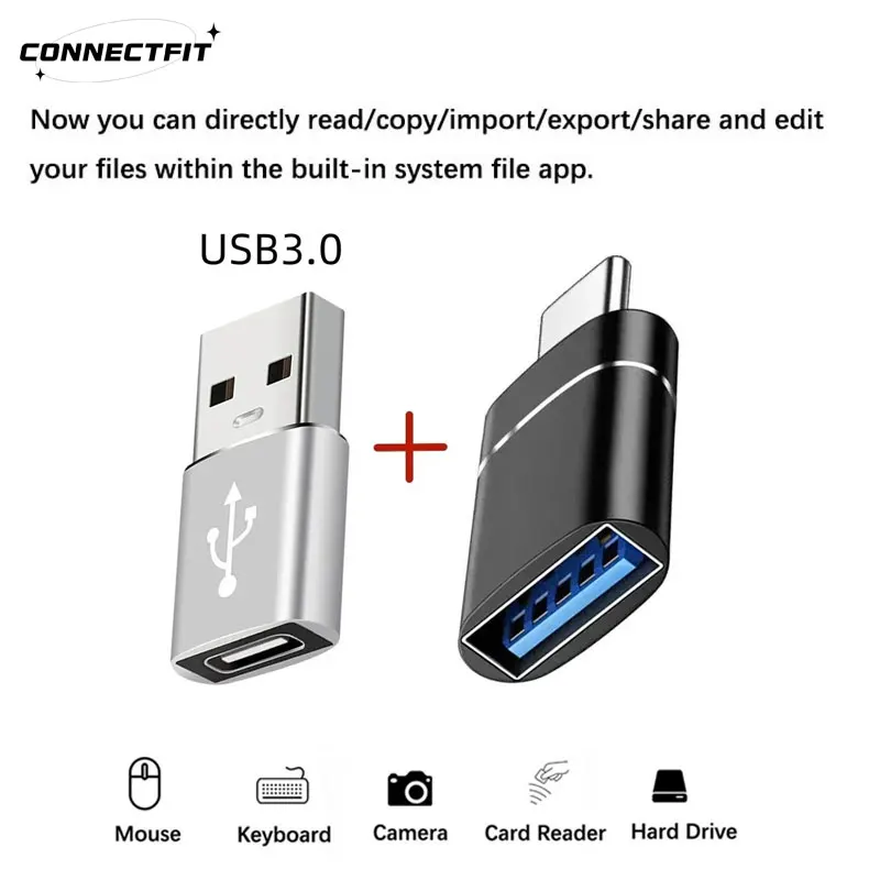 2 шт. USB 3.0 к Type C OTG адаптер зарядного