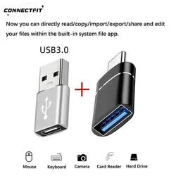 2PCS USB 3.0 To Type C OTG Charger Adapter Connector Type-C to USB Male To Type-c Adapt Converter for PC MacBook Car USB ipad