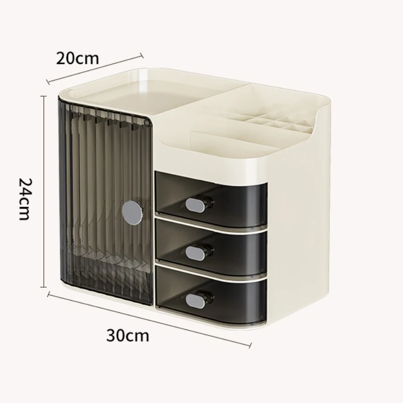 Cosmetic Organizer Makeup Storage Box Drawer Layers Luxury Desktop Storage Cabinet Table Dustproof Lipstick Powder Storage Box