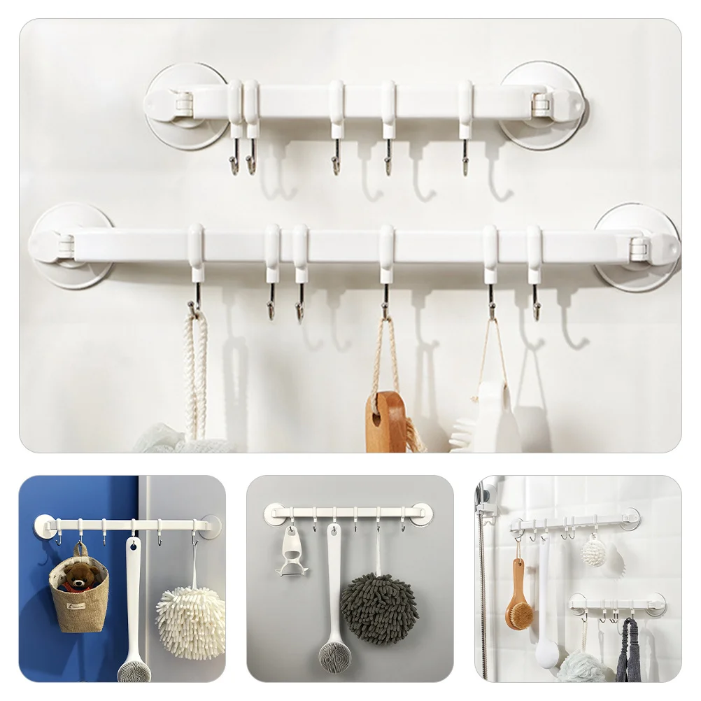 

Pom Abs Stick On Hook No Cup Hooks Drill Wall Hanger For Kitchen Bathroom Cup Towel Storage Punch Free Hook