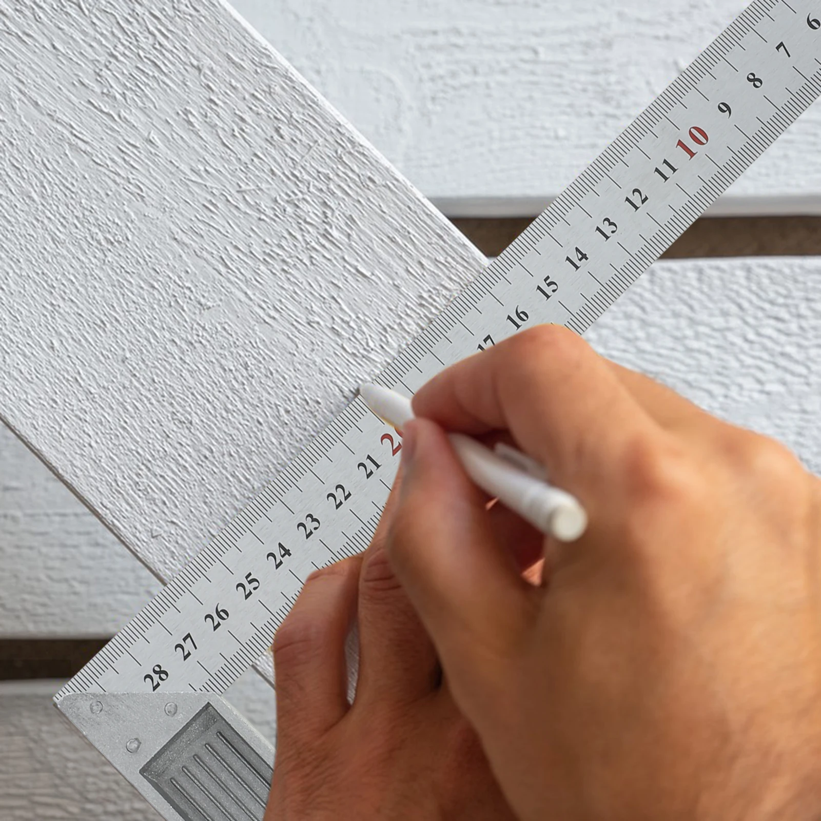 Regla de acero cuadrado en L, herramienta de medición de ángulo recto duradera de 90 grados, cuadrado de carpintero ligero compacto para carpintería DIY