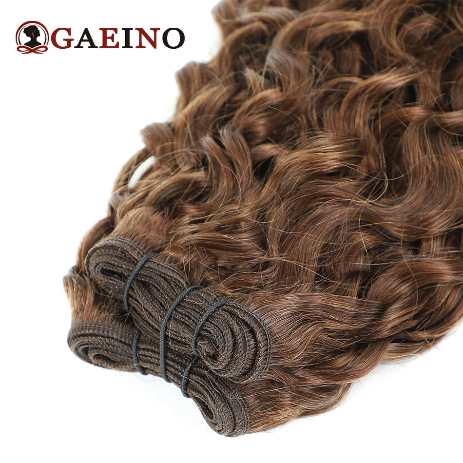 Water Wave Human Hair Weft Extension Dirty Blonde Curly Hair Sew In Weft Hair Extensions Double Weft Remy Hair Wet And Wavy 100G