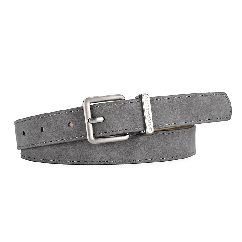 Suede Leather Pu Women\'s Belt Fashionable Casual All-match Jeans Accessories Girdle Gothic Retro Silver Pin Buckle Waistband