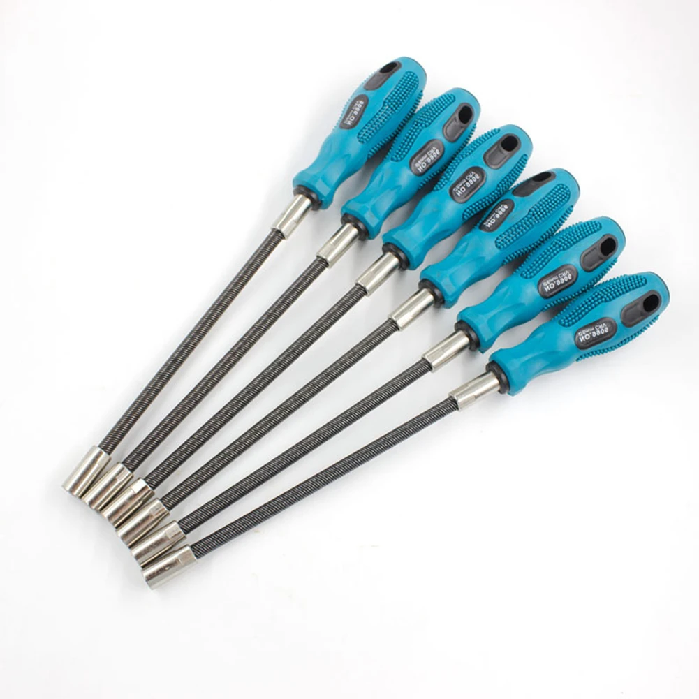 Flexible Socket Screwdriver Hand Tools Hexagonal Multifunctional Blue-green Non-slip Strong For Screwdriver Bits