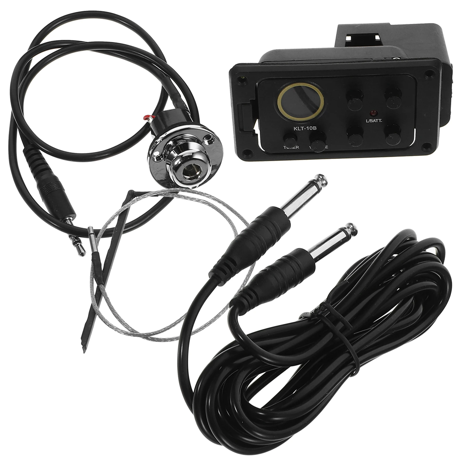 

Acoustic Guitar Pickup Preamp Equalizer Volume Control Bass Treble Middle Brill Knobs Tuner On Off LED Indicator