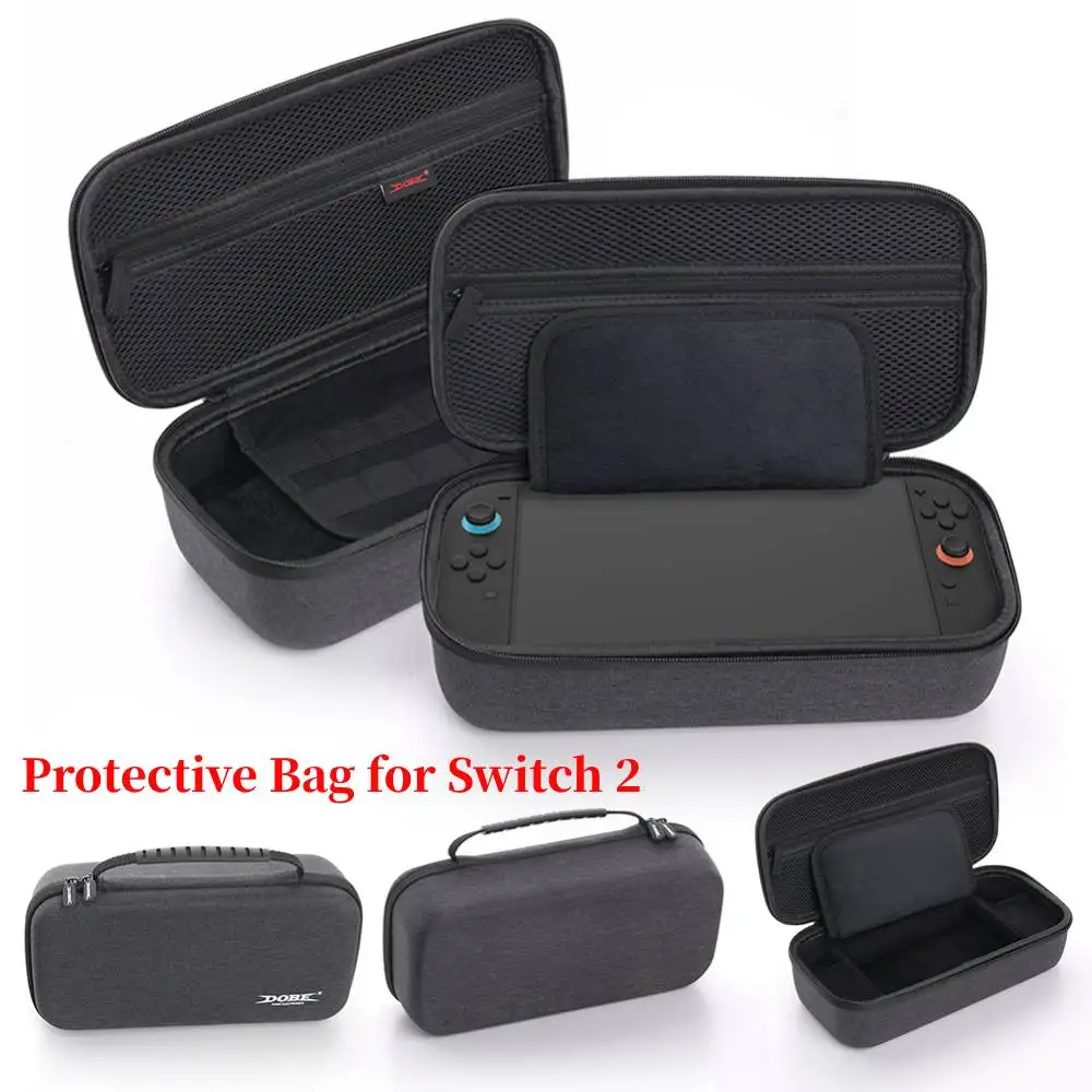 

Carrying Case with 8-Bit Game Cartridge Storage Box Protective Travel Bag Zipper Handbag for Switch 2 Game Console
