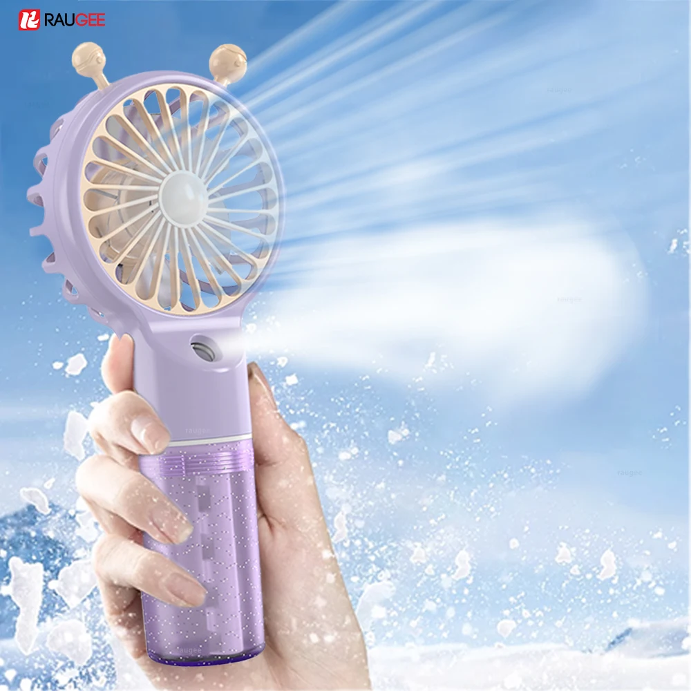 Mini Portable Fan Handheld Personal Cooling Water Spray Fan For Camping Home Travel Outdoors USB Rechargeable Held Mist Fan