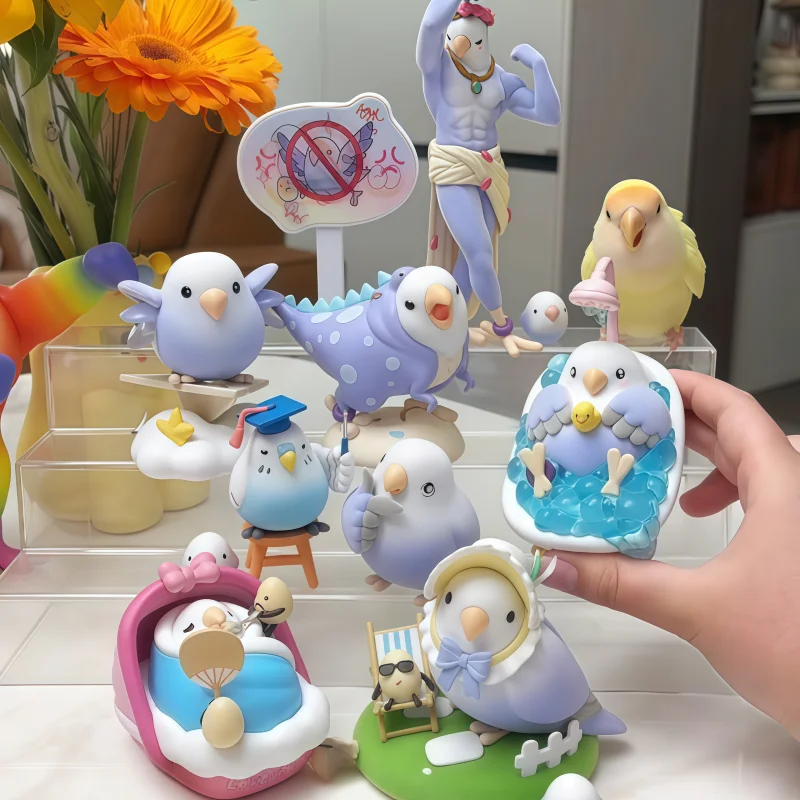

Plzdot Bird Taro Birds & Flowers 4th Series Blind Box Cute Abstract Anime Figure Desktop Decoration Mysyery Box Collectible Gift