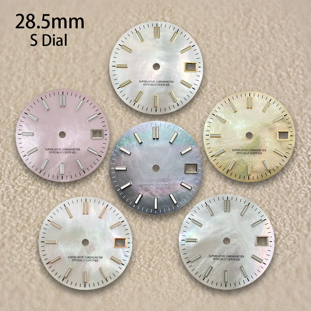 

28.5mm S Logo Shell Dial Fit NH35/NH36/4R/7S Japanese Movement High-Quality Dial Watch Modified Accessories