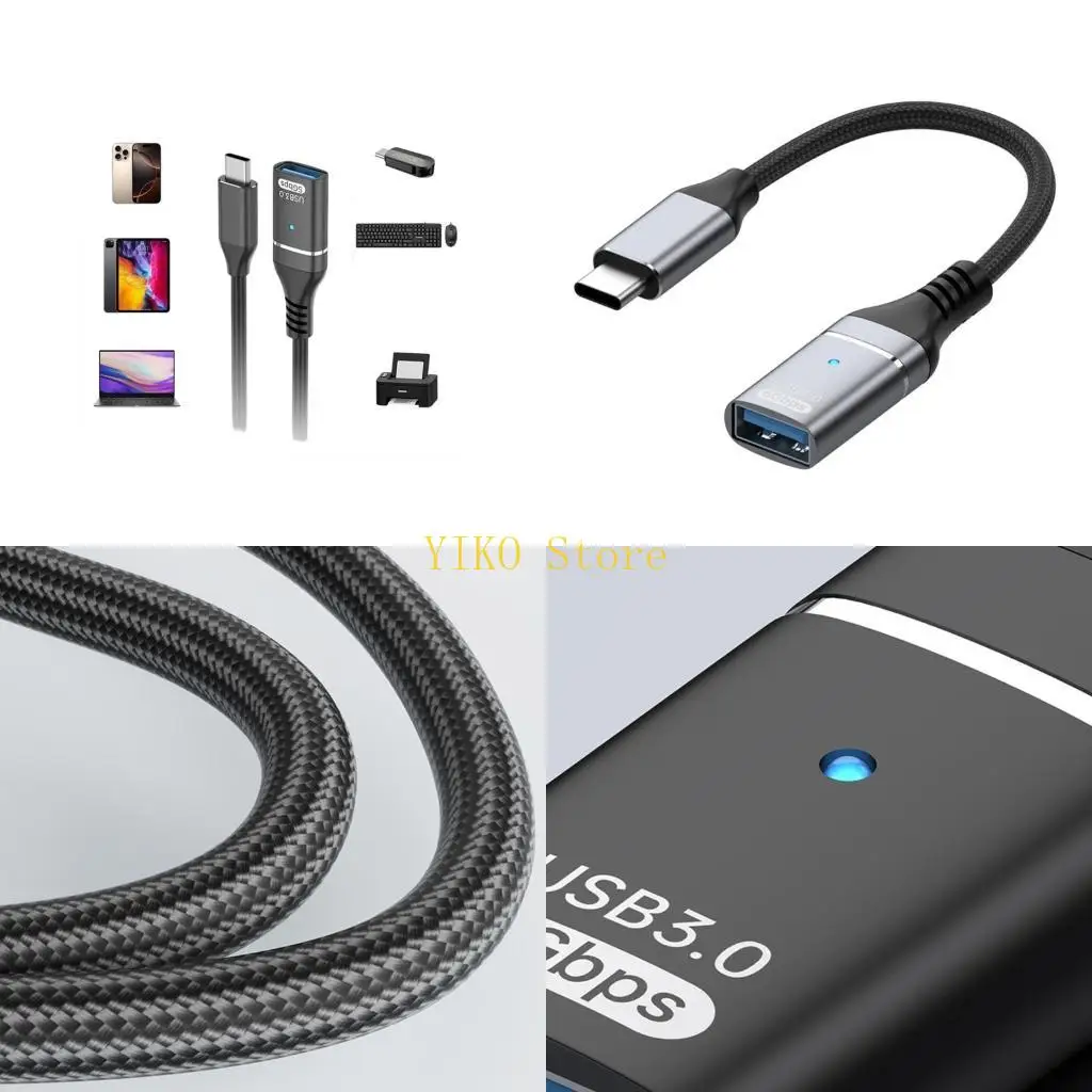 

K32C Высокоскоростной кабель USB — USB C OTG Алюминиевый корпус Нейлоновая плетеная конструкция