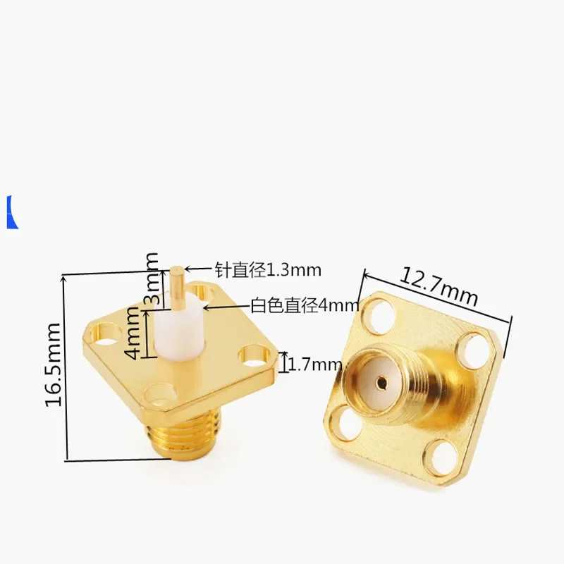 SMA KF female SMA-KFD diamond shaped two hole four hole square plate microstrip power divider flange panel casing 7mm