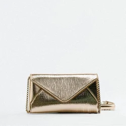 Bolso de hombro de diseño de lujo para mujer, bandolera con patrón de lagarto, Plata 2023, metálico, Mini solapa para teléfono