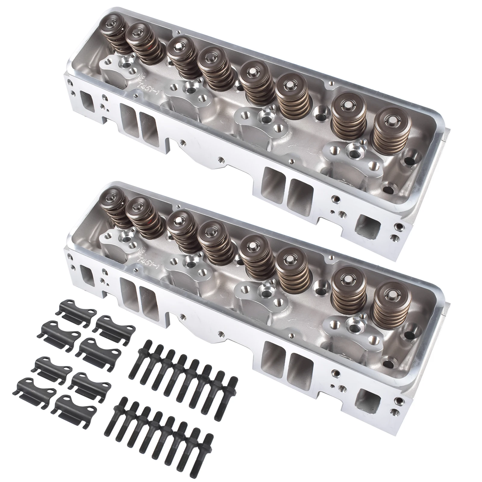 

AP02 2Pcs Complete Aluminum Cylinder Heads for SBC Chevy 350 190cc 64cc 2.02/1.60-Straight 129006601