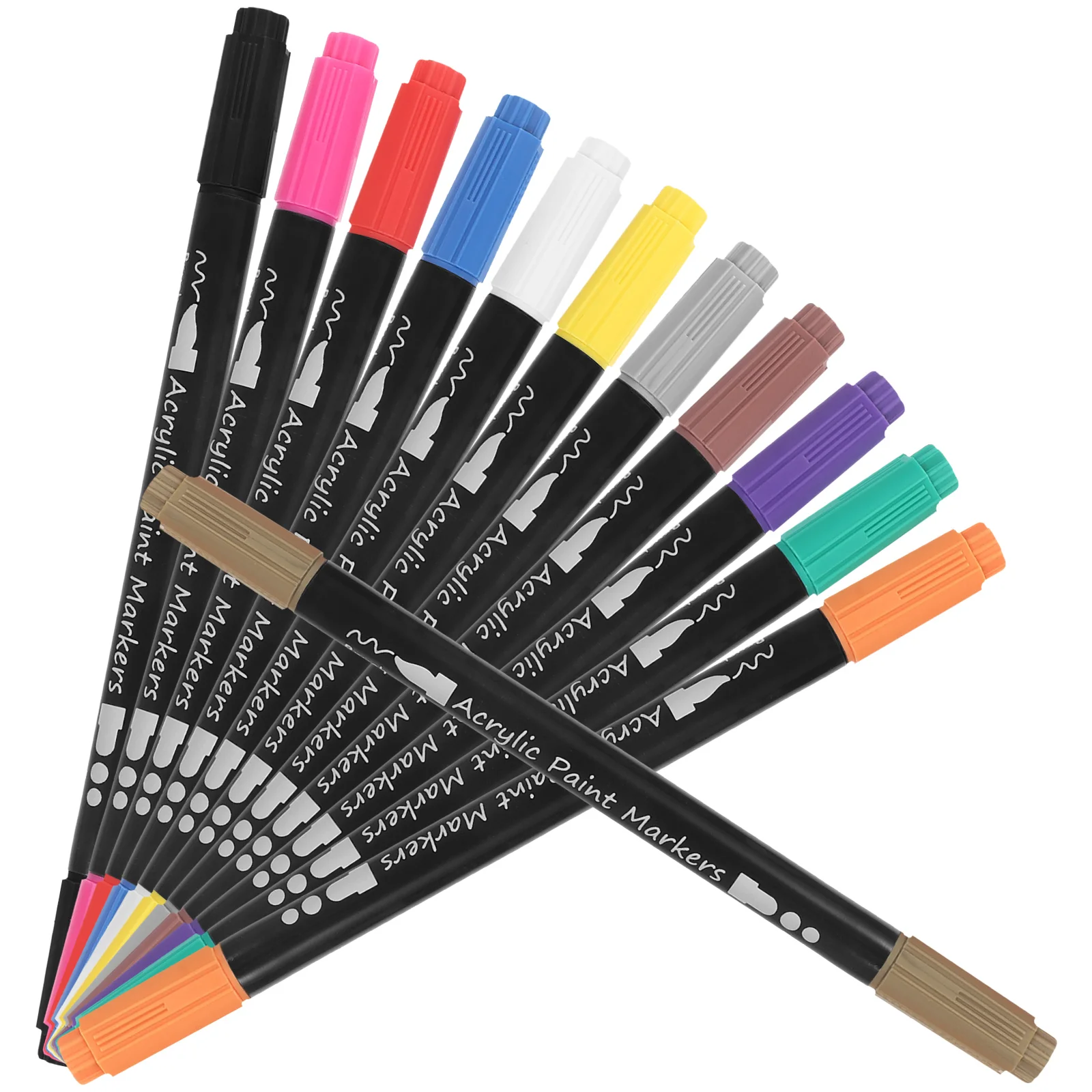 

Double Ended Marker Pen 12 Colors Thin Extra Fine Dry Erase Markers Pens Set for Glass Plastic Art Painting