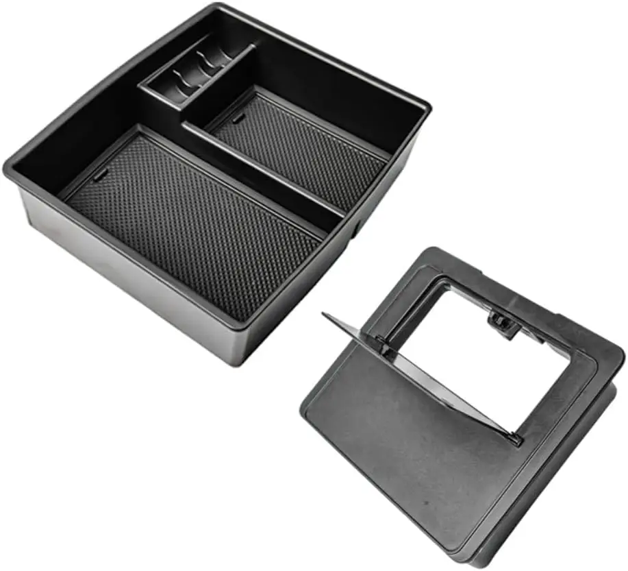 

TACOBRO 2PCS Organizer For Toyota Tacoma 2024 2025 Center Console Accessories Armrest Secret Compartment Tray Hidden Storage Box