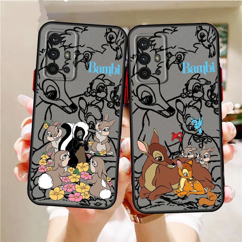 Disney Deer Bambi Cute Frosted Translucent For Samsung A53 A52 A33 A32 A51 A71 A21S A13 A73 A50 A22 A12 5G Funda Phone Case image 2