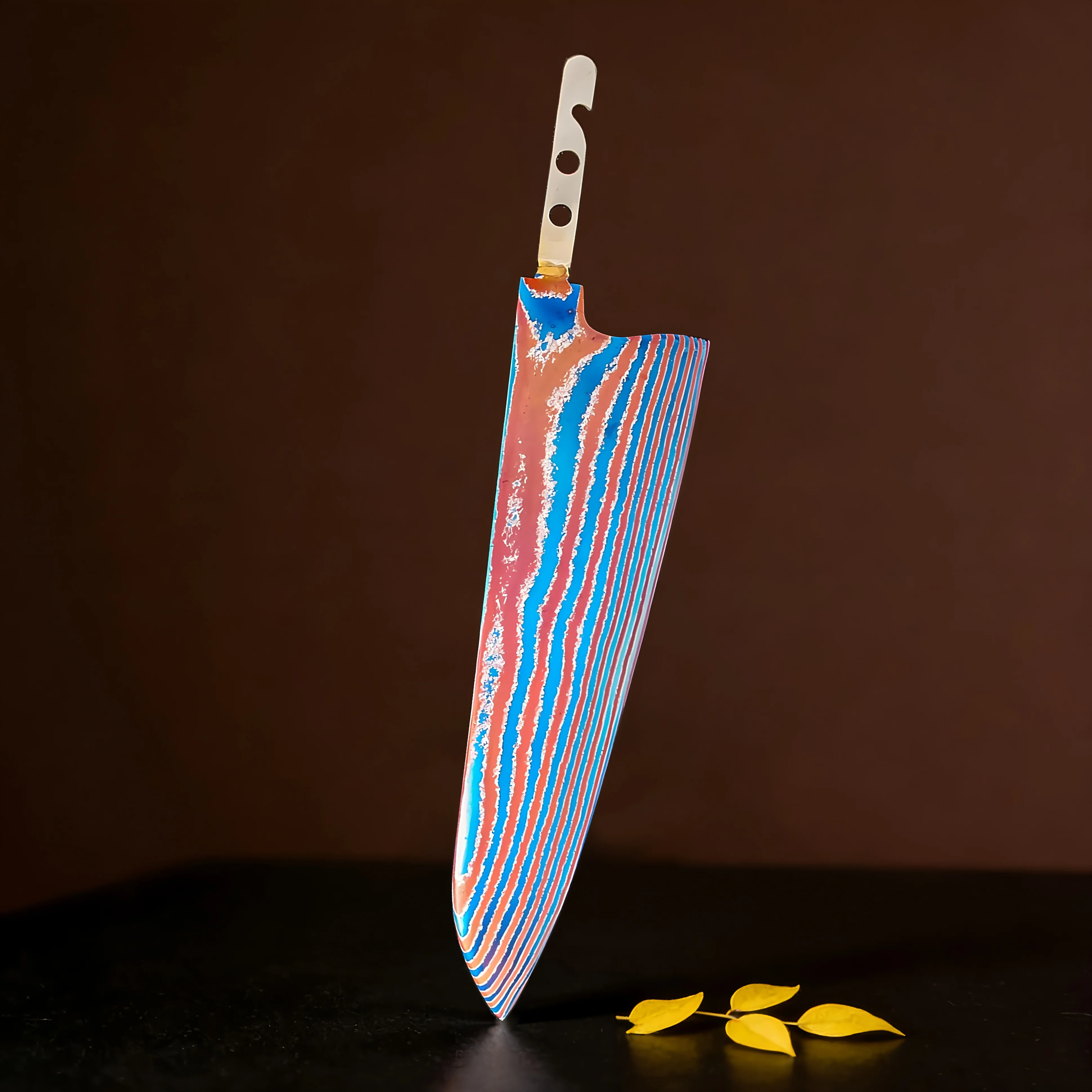 

1PC,Professional Titanium Damascus Chef Knife Blade Ultra-Sharp Blade DIY Knife Enthusiast Blade Replacement Kitchen Accessory