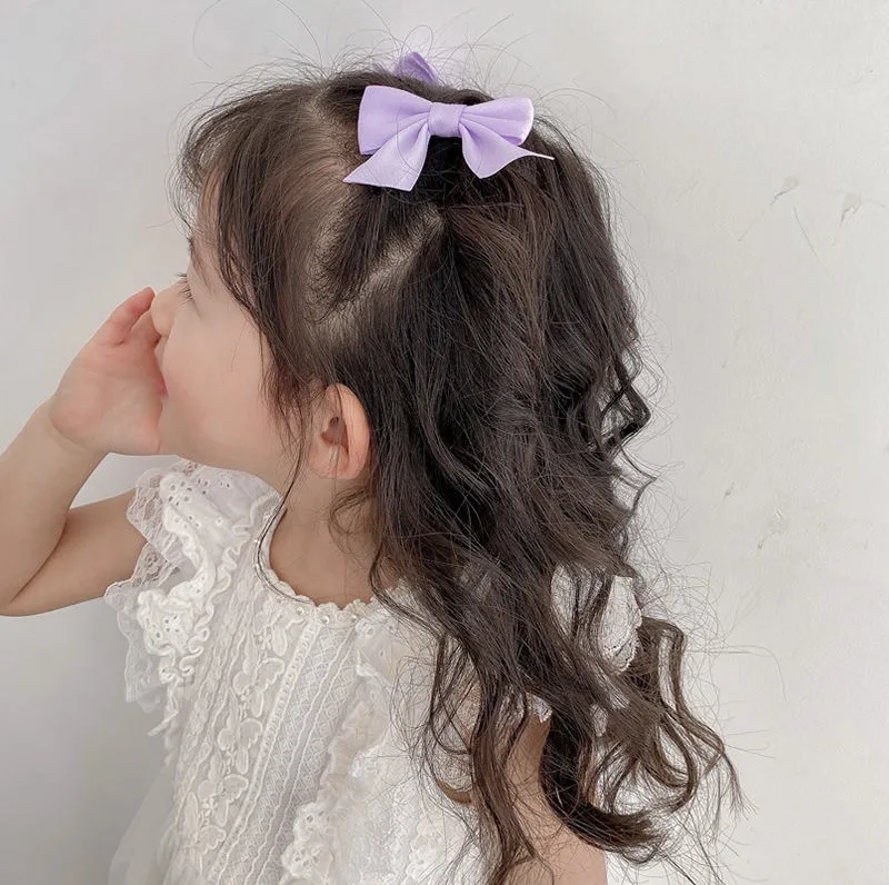 2pcs/Set Handmade Grosgrain Ribbon Bowknot Hair Clips Non Slip Alligator Clips Side Barrettes For Baby Girls Hair Accessories