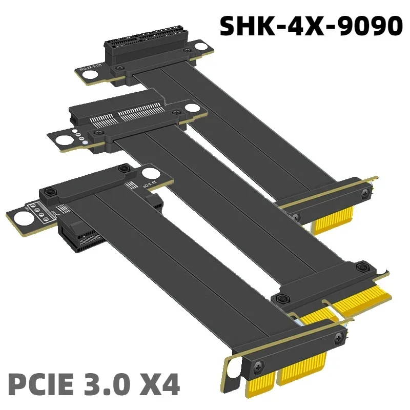 PCI-E X4 Riser PCIE 4X Cable PCI Express Riser Card PCI E X4 Right Angled Gen3 Adapter PC Motherboard GPU SSD Extender Converter