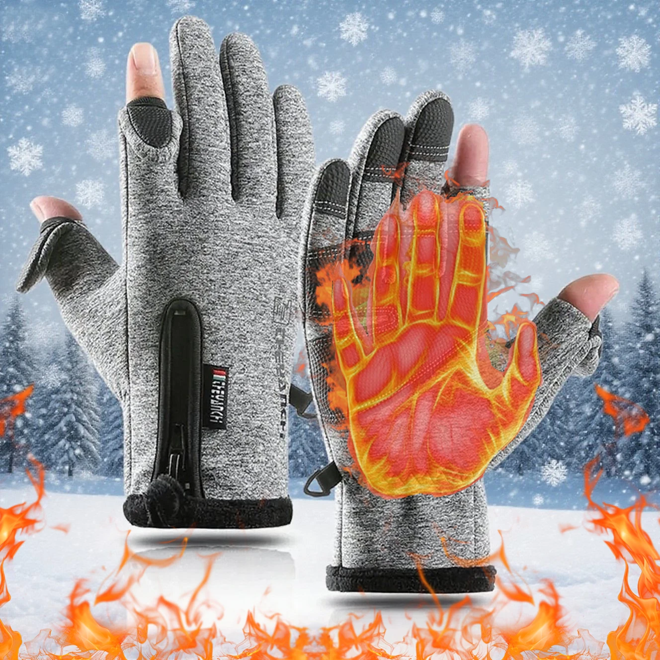 

1Pair Winter Cold Weather Gloves Touchscreen Outdoor Hunting Protection Mountaineering Skiing Full Finger Gloves for Photography