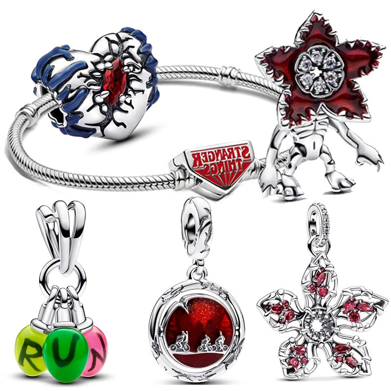 سحر بلاتا دي لي 925 الفضة Miniso الوحش النشاط الزهور قلادة الخرز الأصلي المرأة أساور أساور DIY بها بنفسك مجوهرات هدية #1