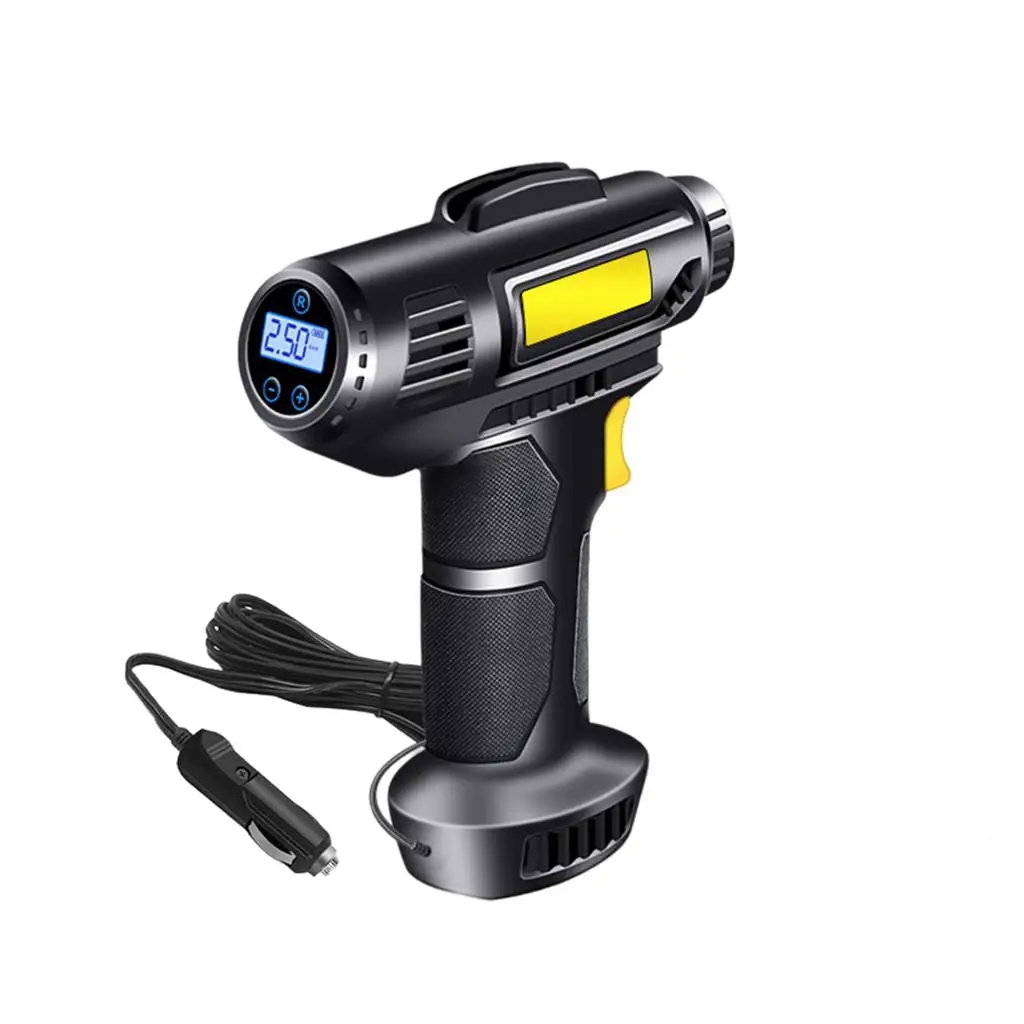 12 Air Pump Rechargeable Mini Portable Emergency LED Light Auto Shut-Off Pressure Inflation Accuracy Nozzle