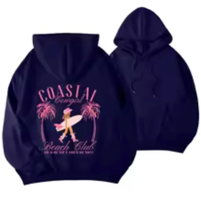 

Spring Autumn Hot selling New Cross border Leisure Letter Drifting Printed Hoodie Women's Polyester Fiber Sports Shirt