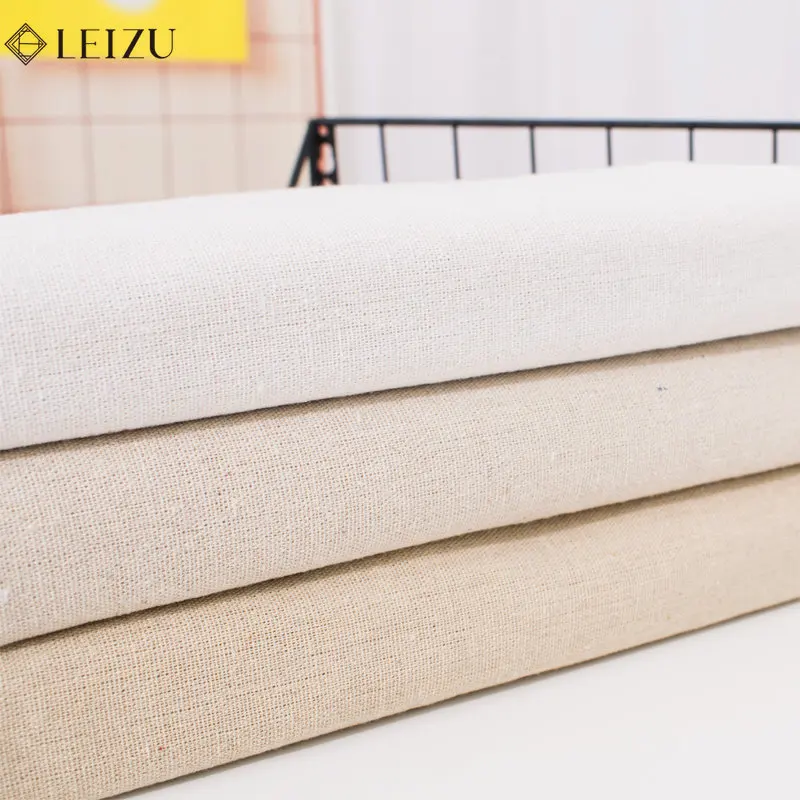 0.5M/1M/2M Cotton Linen Woven Fabric for Table Sofa Curtains Decoration DIY Sewing Material Embroidery Practice Fabric