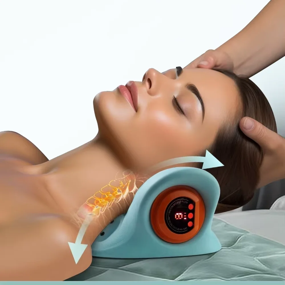 

Rechargeable Electric Neck & Shoulder Massager Deep Tissue Relaxer Traction Device with Heat for Pain Relief