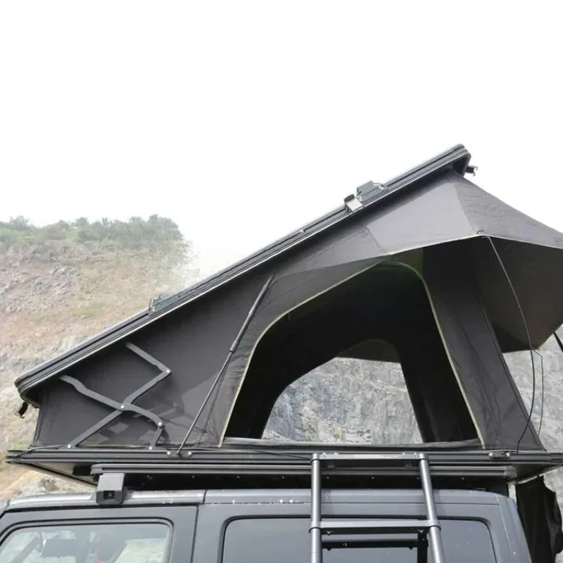 Camping Aluminum Roof Top Tent 3 Person Rooftop Tent Dachzelt Auto Outdoor Hiking Car Triangle Clamshell Hard Shell Roof Tent