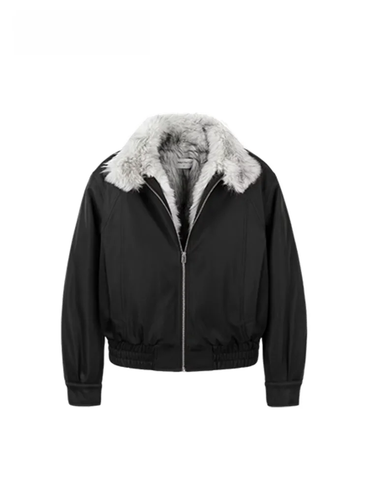 

Женское ор-пальто больших размеров с меховым воротником Long Sve Vintage Hepburn Sle, модная верхняя одежда для полных сестер, осень