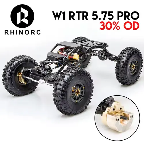 Rhino W1 5.75 Pro RTR 317mm 1/10 Pro Shafty 크롤러 리그(MOZA 2.2인치 타이어, 11.85온스 텅스텐 강철 포함)