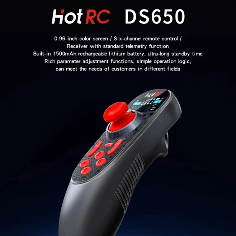 Hotrc DS650 リモコン 6方向ボートモデル 片手操作 6方向 固定速度の釣り船に適しています