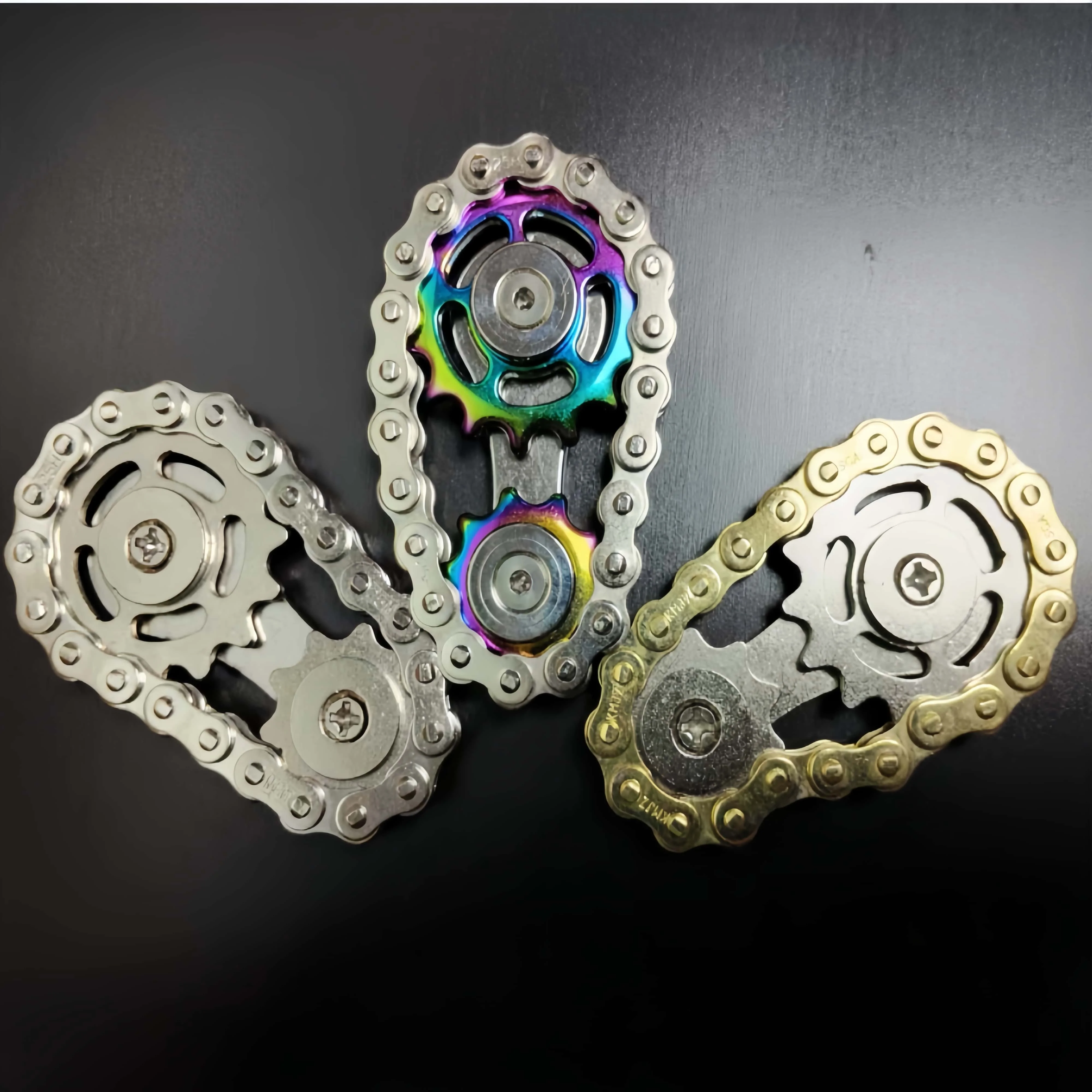 Sprockets Flywheel Fingertip Gyro Fidget Spinner Antistress Anxiety Metal Bike Chains EDC Spinner Fidget Toys For Adult Kids