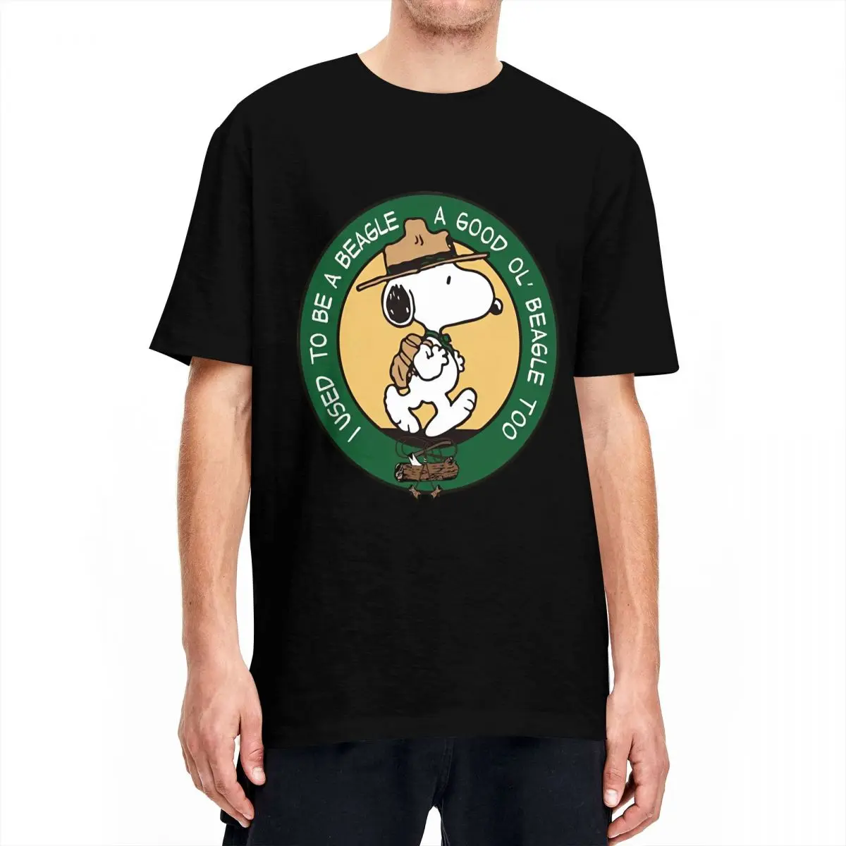 Men's T Shirt Snoopy Peanuts Comic T Shirts Leisure Cartoon Dog Summer Tee Shirt Streetwear Casual 100 Cotton Tops Gift