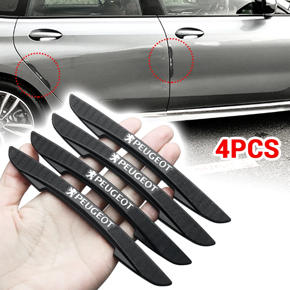 4PC Car Door Anti-collision Protector Car Badge Bumper Strip Stickers For Peugeot 5008 208 407 406 4008 206 308 307 301 207 2008