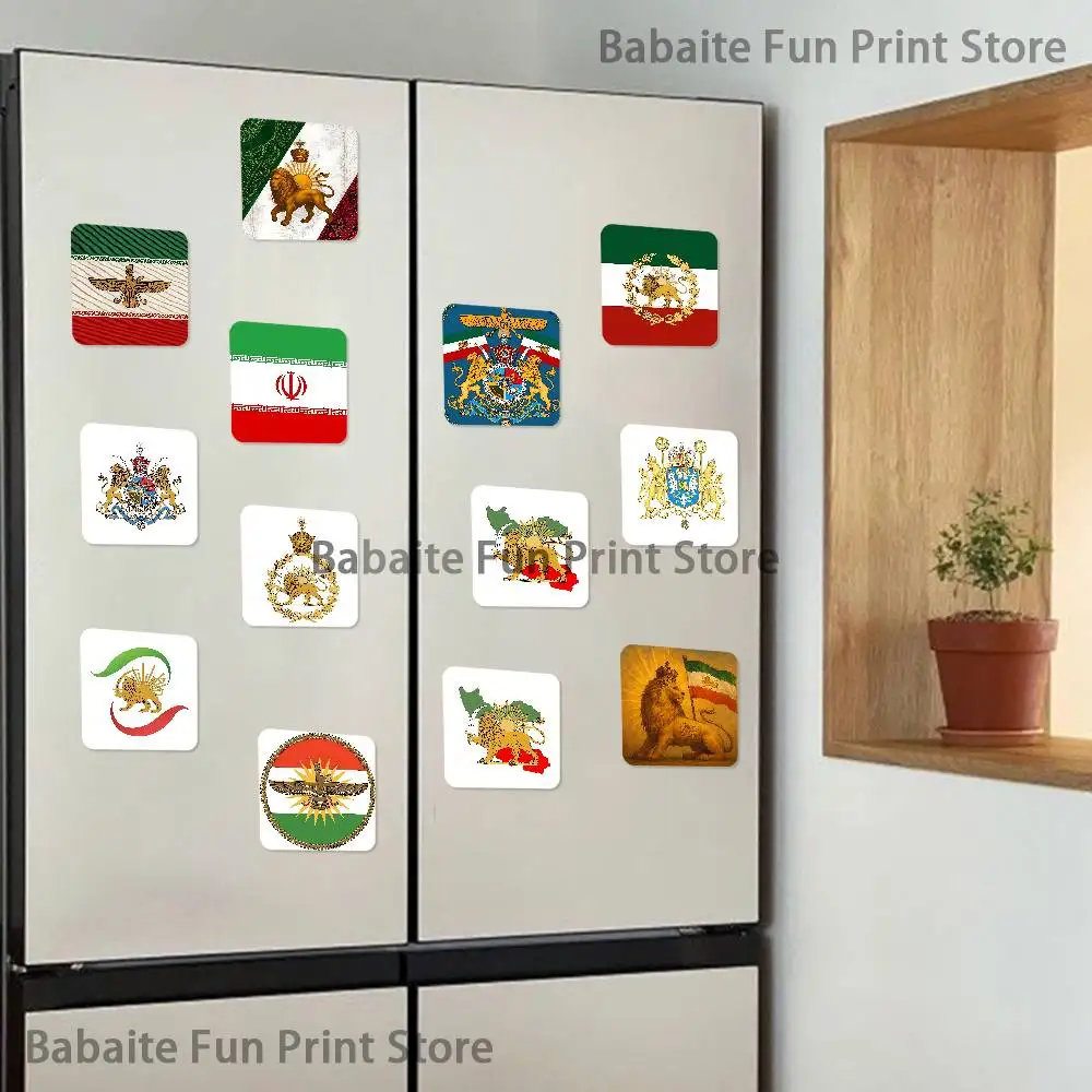 Imperial Coat of Arms of Iran national emblem Lion sun Crown Soft Magnetic Refrigerator Magnets Personality Decorations Creative