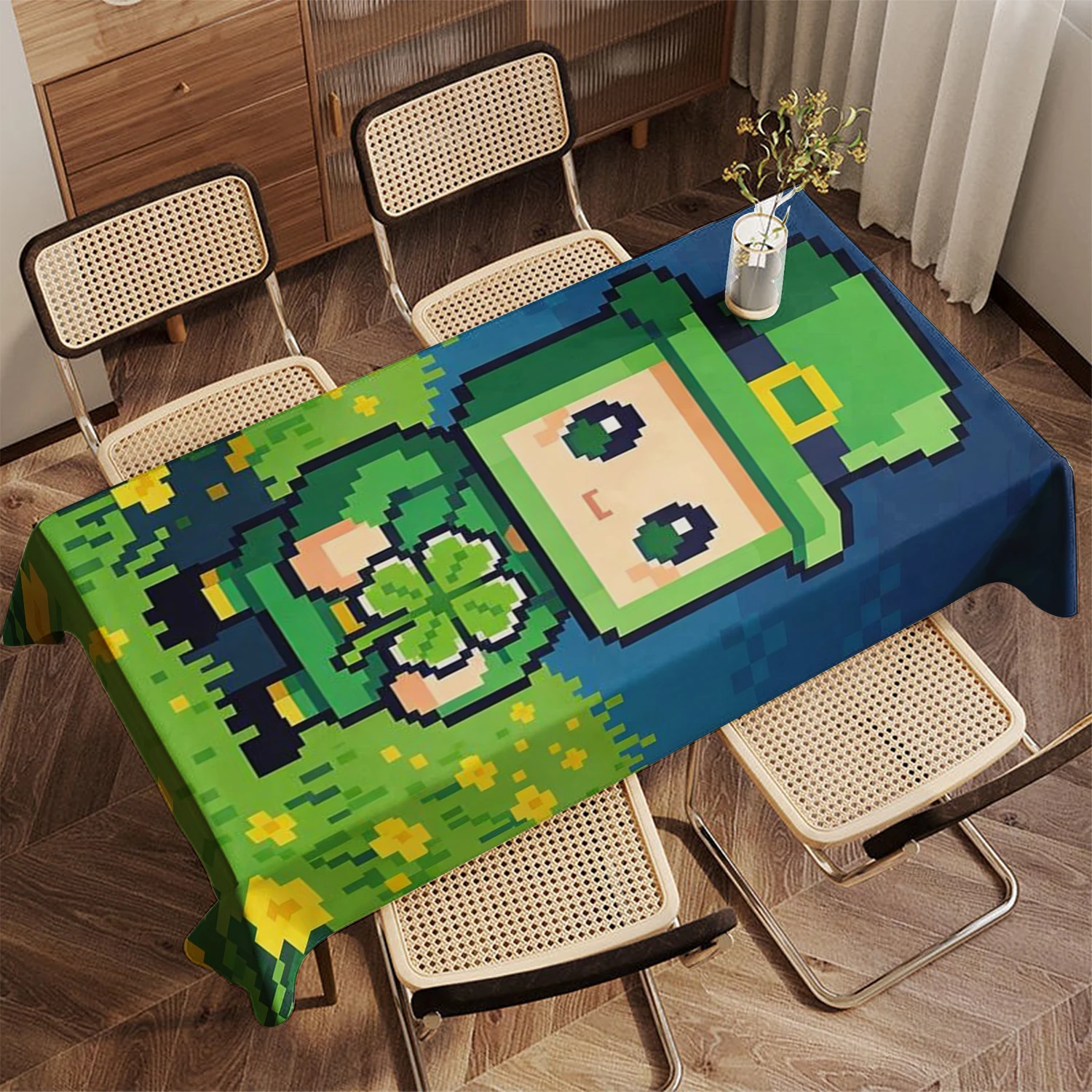 

2D Pixel Art скатерть ресторан кухня скатерть гостиная украшение дома прямоугольное украшение для вечеринки
