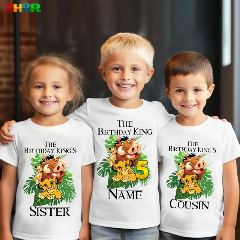

Birthday Boy Shirts 5th Family Matching Outfits Personalized Name Birthday King Party Shirt Clothing Children Clothes Outfit Top