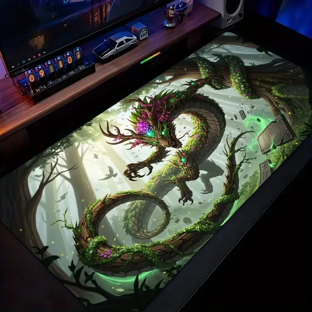 لوحة ماوس أنيمي من Forest Giant Dragon Playmat، حصيرة مكتبية مطاطية مضادة للانزلاق، ملحقات الكمبيوتر، حصيرة ألعاب لوحة المفاتيح، لوحة ماوس، وسادة ماوس
