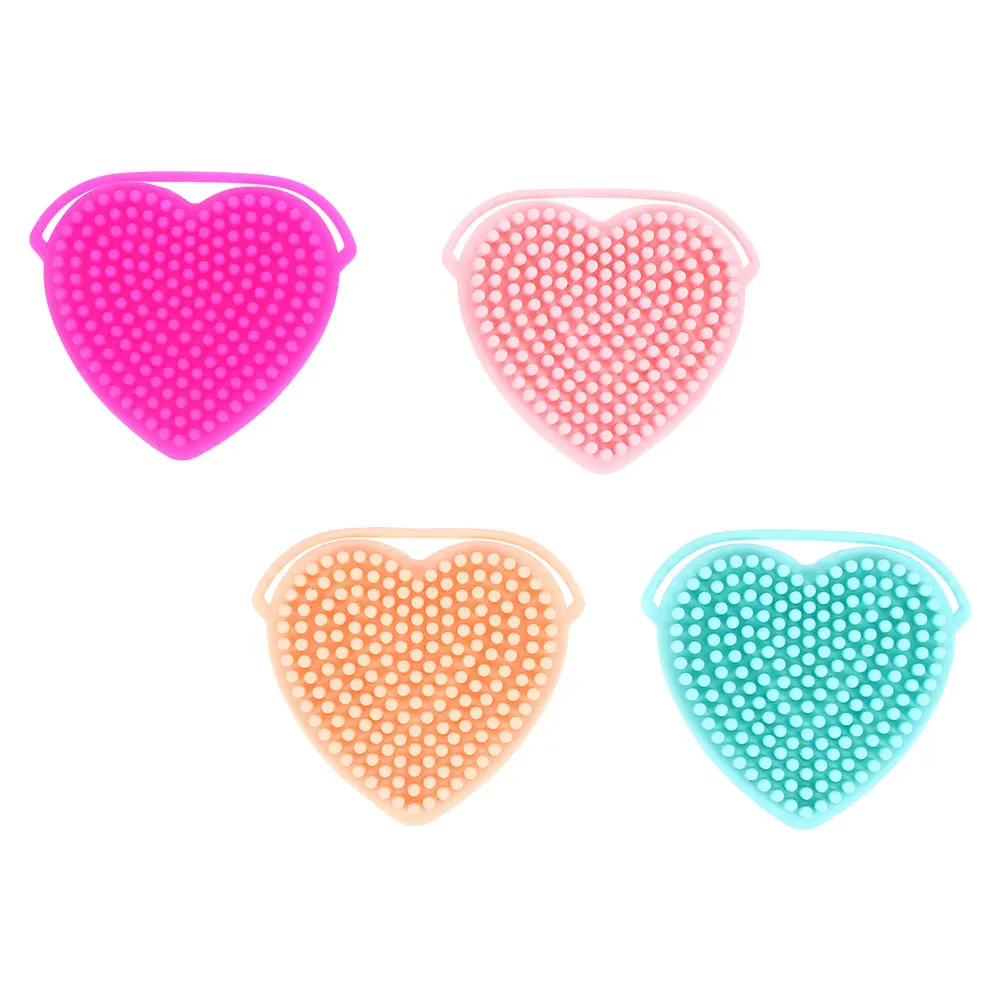 

4pcs Cleansing Brush Silicone Manual Scrubber Deep Cleaning Lightweight For Sensitive Skin Body Massage Home Travel Use Female