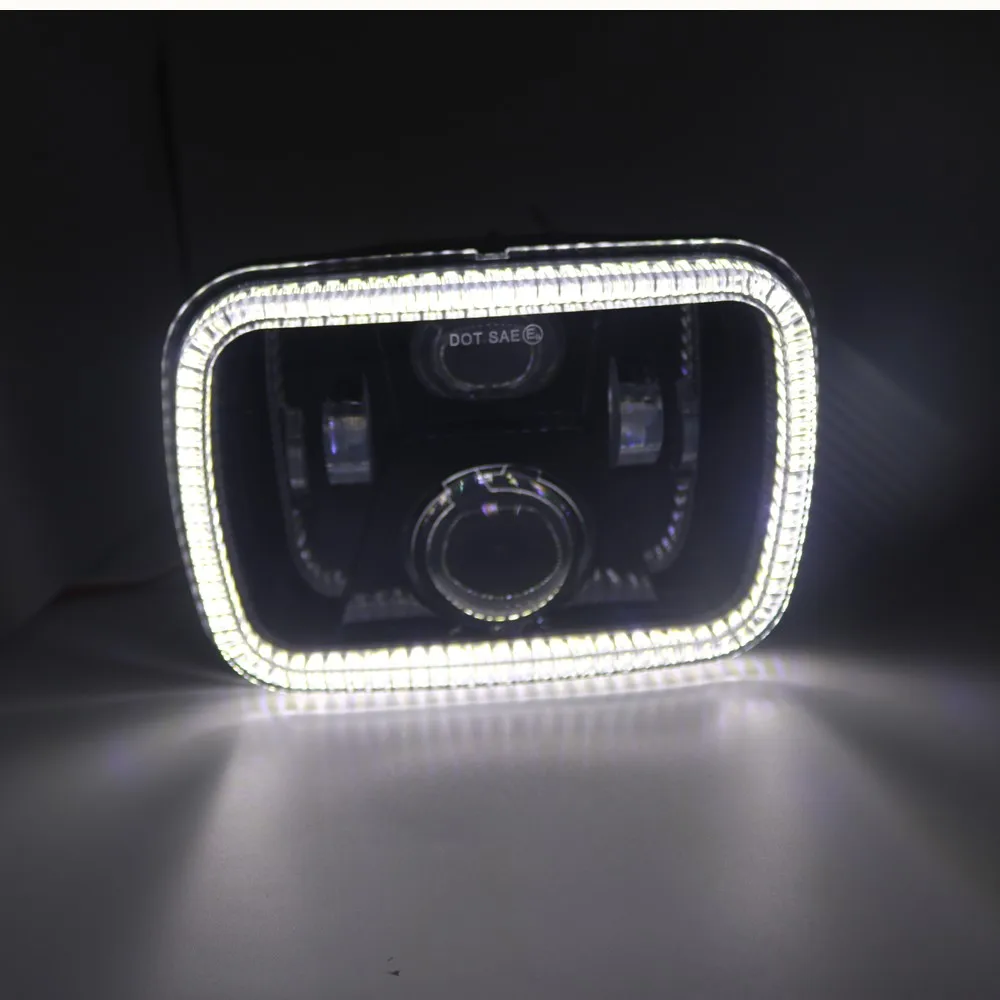 2pc 110W DOT H6054 5x7 7x6 Led Headlights For Jeep Cherokee XJ Wrangler YJ Ford Accessories Rectangular Headlights