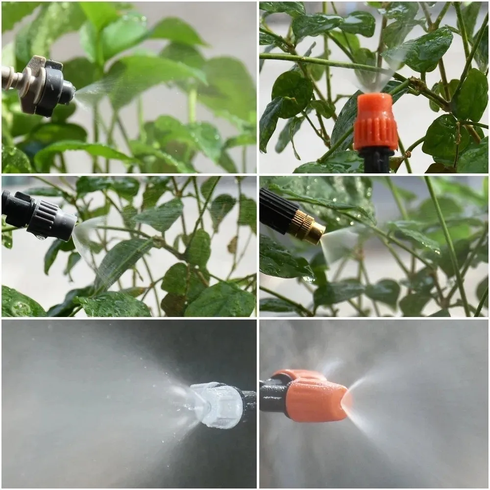 5-30M Automatic Watering Kit Fog Nozzles Plastic Drip Irrigation System Three-Way Lock Leak-proof Garden Misting Kit