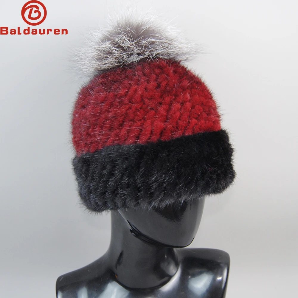 

Women Real Mink Fur Beanies Hat Winter Genuine Fox Fur Cap Luxurious Quality Winter Hat Elastic Warm Soft Fluffy Natural Fur Hat