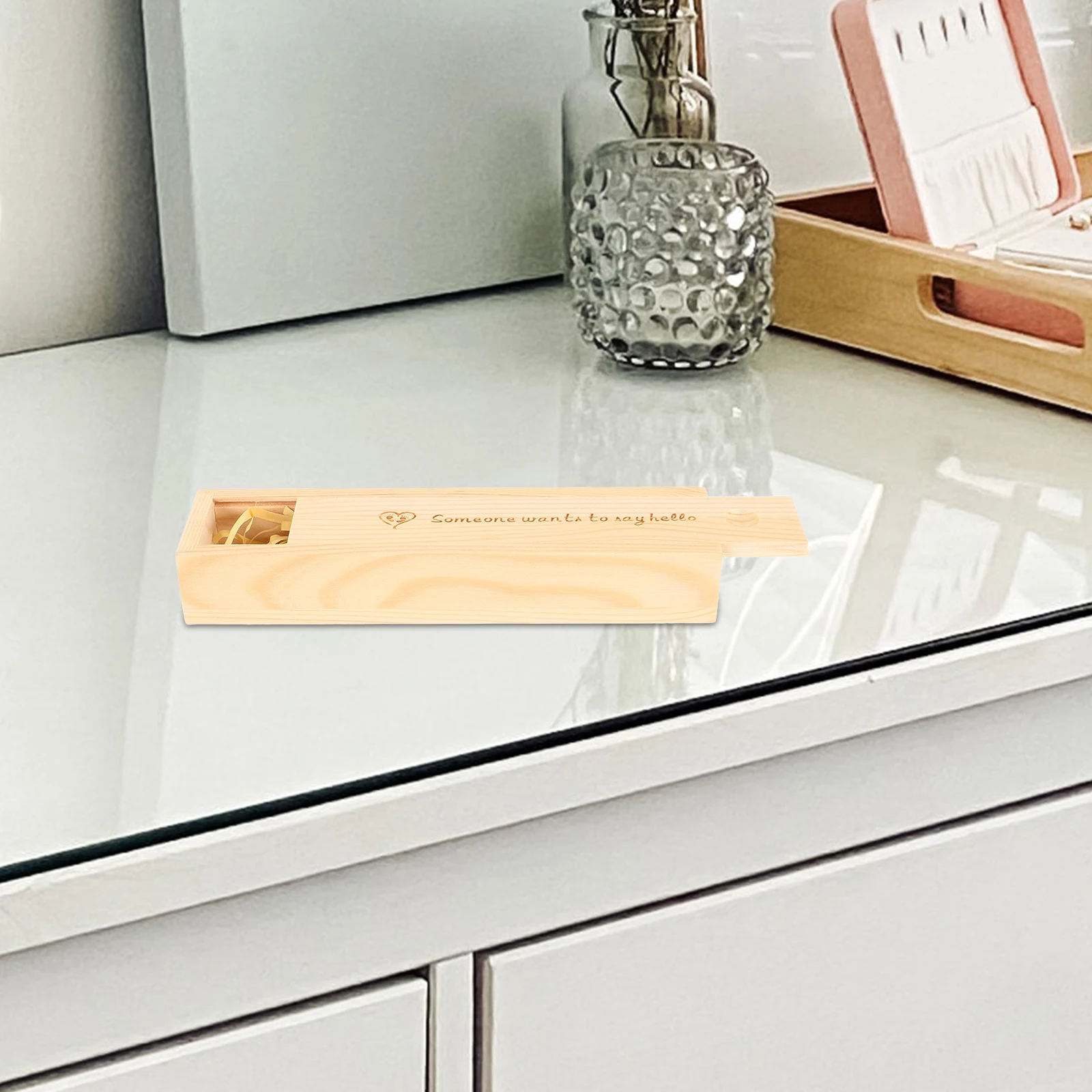 Wooden Pregnancy Test Box With Lid Natural Color Sturdy Case For Newborn Announcement Storage Women